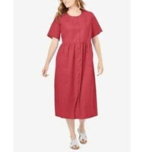 NWOT Woman WIthin Button-Down Casual Dress